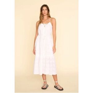 Xirena Kennedy Embroidered Eyelet Midi Dress Rope Belt  M NWOT